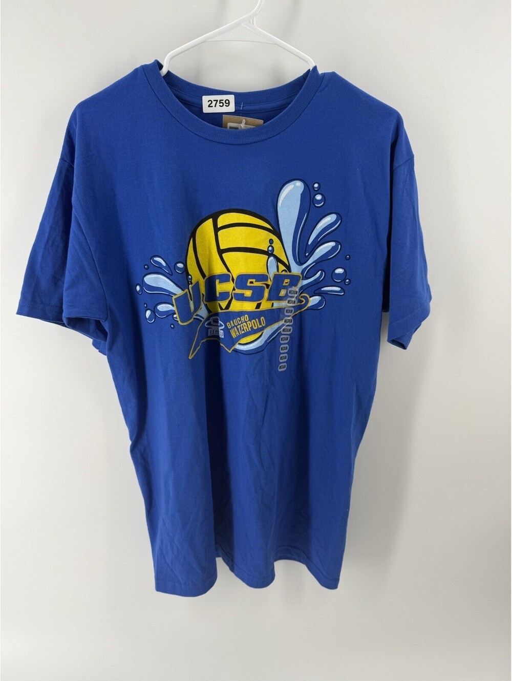 Rare UCSB Gauchos Water Polo Team Issued Logo Blue 84 Shirt Medium NCAA NWT